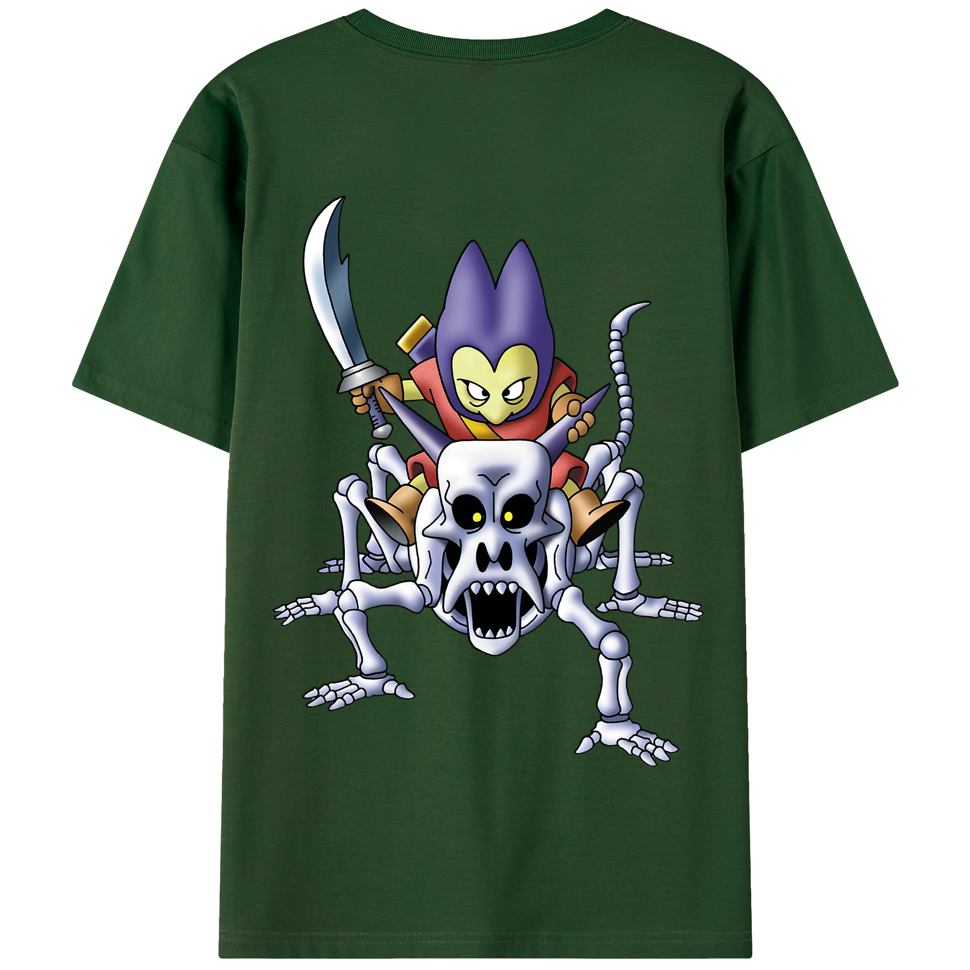 （画像用） ドラゴンクエスト Doragon Kuesuto Dragon Quest 綿100％半袖Tシャツ（背面プリント）